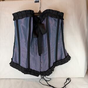Burleska Pink/Blue Sharkskin Irredescent Corset Size 32 Overbust